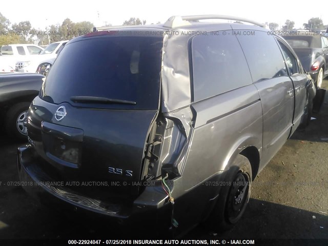 5N1BV28UX6N117265 - 2006 NISSAN QUEST S/SE/SL GRAY photo 4