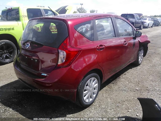 3N1CE2CP4FL438098 - 2015 NISSAN VERSA NOTE S/S PLUS/SV/SL/SR RED photo 4