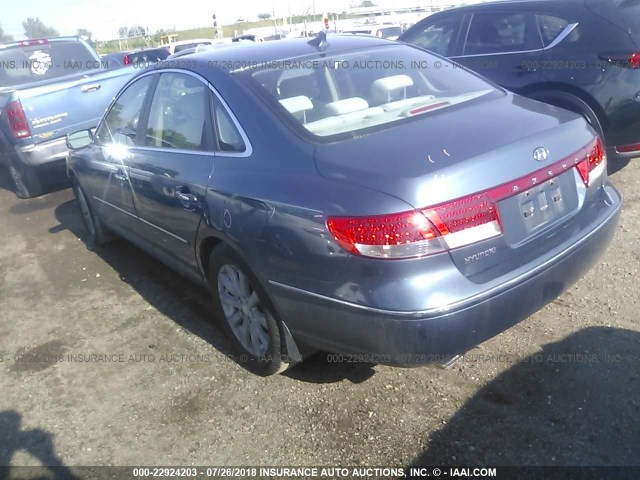 KMHFC46D59A360760 - 2009 HYUNDAI AZERA GLS BLUE photo 3