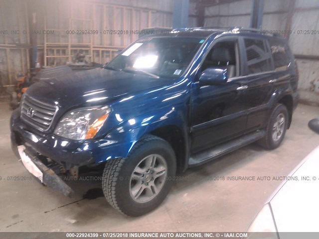 JTJBT20X580153880 - 2008 LEXUS GX 470 BLUE photo 2