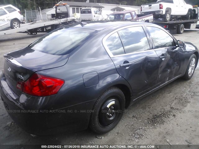 JN1DV6AR4BM451661 - 2011 INFINITI G25 GRAY photo 4