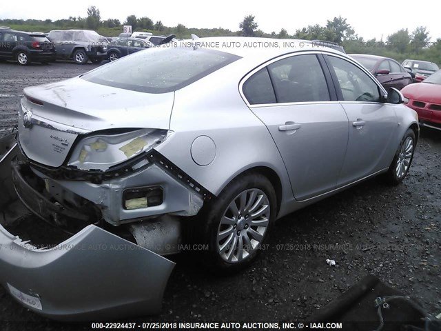 W04GR5ECXB1110405 - 2011 BUICK REGAL CXL SILVER photo 4