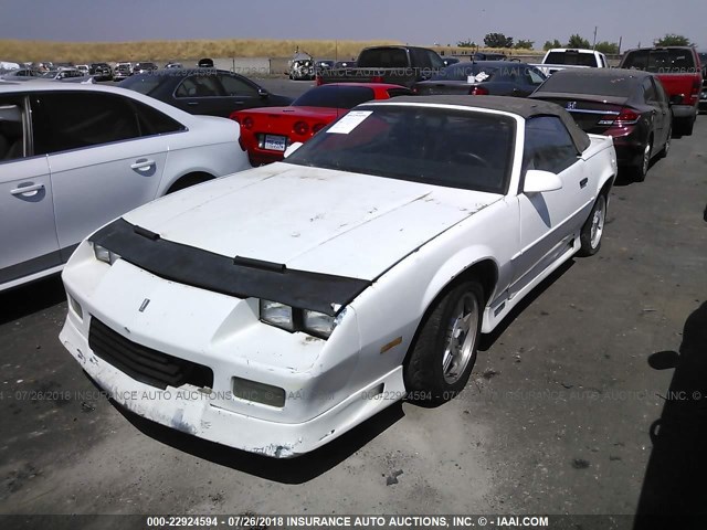 1G1FP33E1ML145625 - 1991 CHEVROLET CAMARO RS WHITE photo 2