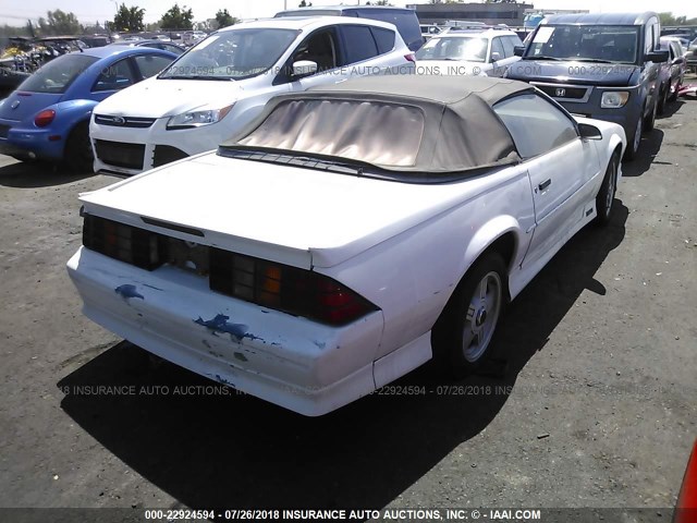 1G1FP33E1ML145625 - 1991 CHEVROLET CAMARO RS WHITE photo 4