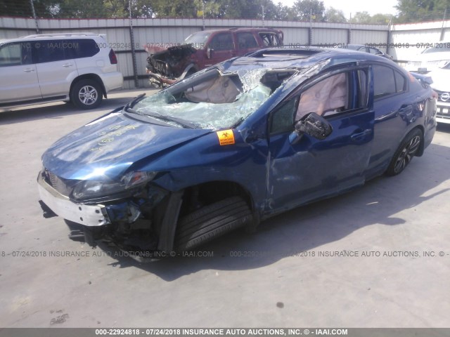 19XFB2F93FE044810 - 2015 HONDA CIVIC EXL 蓝色 照片 2