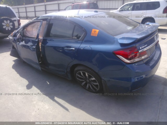19XFB2F93FE044810 - 2015 HONDA CIVIC EXL 蓝色 照片 3