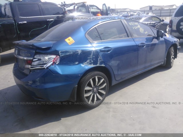 19XFB2F93FE044810 - 2015 HONDA CIVIC EXL BLUE photo 4