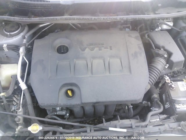 2T1KU4EE1BC558280 - 2011 TOYOTA COROLLA MATRIX  SILVER photo 10