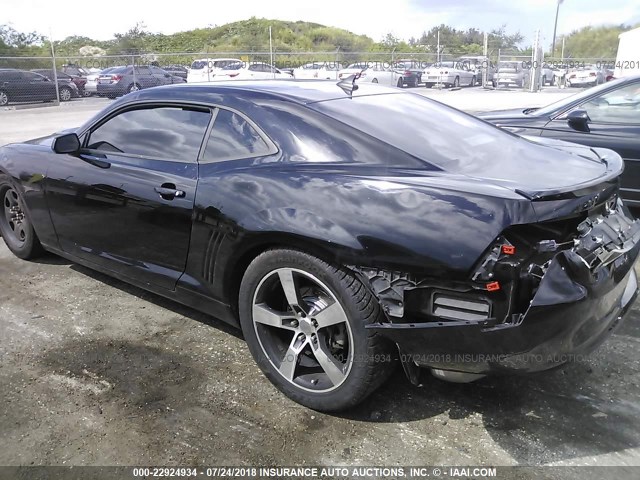 2G1FE1E30D9244255 - 2013 CHEVROLET CAMARO LS BLACK photo 3