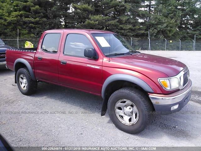 5TEGM92N33Z181292 - 2003 TOYOTA TACOMA DOUBLE CAB PRERUNNER RED photo 1