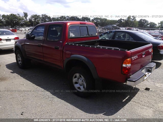 5TEGM92N33Z181292 - 2003 TOYOTA TACOMA DOUBLE CAB PRERUNNER RED photo 3