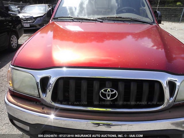 5TEGM92N33Z181292 - 2003 TOYOTA TACOMA DOUBLE CAB PRERUNNER RED photo 6