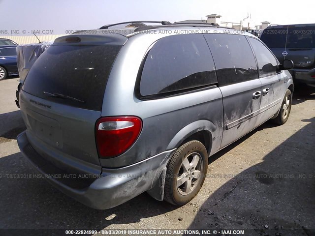 2D4GP44L67R171103 - 2007 DODGE GRAND CARAVAN SXT Light Blue photo 4