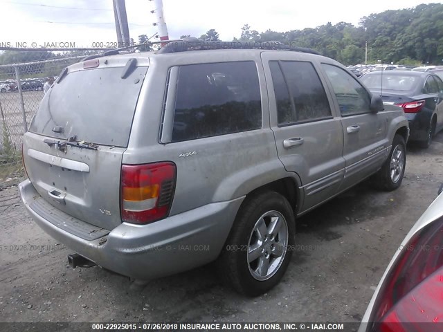 1J4GW58N31C655547 - 2001 JEEP GRAND CHEROKEE LIMITED GRAY photo 4