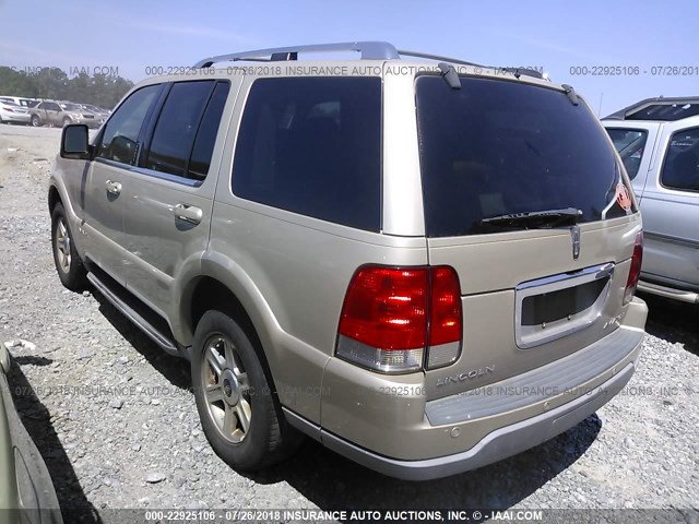 5LMEU88H25ZJ30036 - 2005 LINCOLN AVIATOR 金色 照片 3