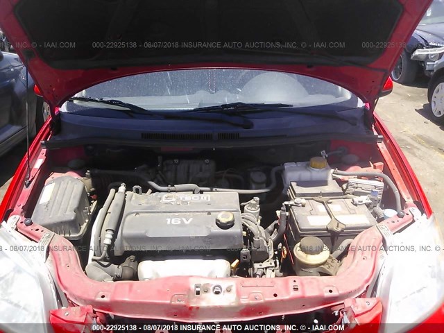 KL1TD56668B082432 - 2008 CHEVROLET AVEO LS RED photo 10