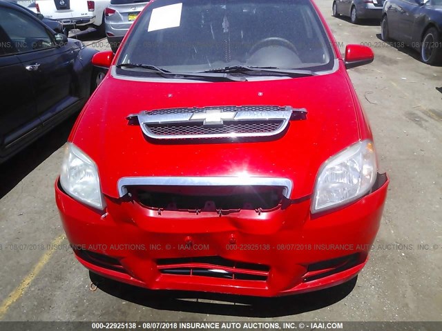 KL1TD56668B082432 - 2008 CHEVROLET AVEO LS RED photo 6