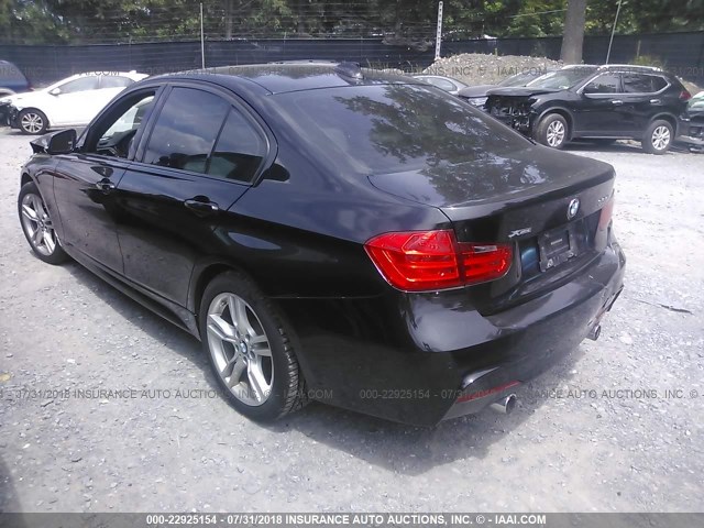 WBA3B9G57FNR93714 - 2015 BMW 335 XI BLACK photo 3