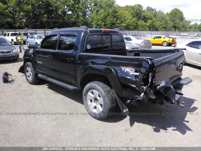 5TELU42N77Z373175 - 2007 TOYOTA TACOMA DOUBLE CAB BLACK photo 3