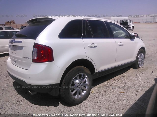 2FMDK3KC2BBB14857 - 2011 FORD EDGE LIMITED WHITE photo 4