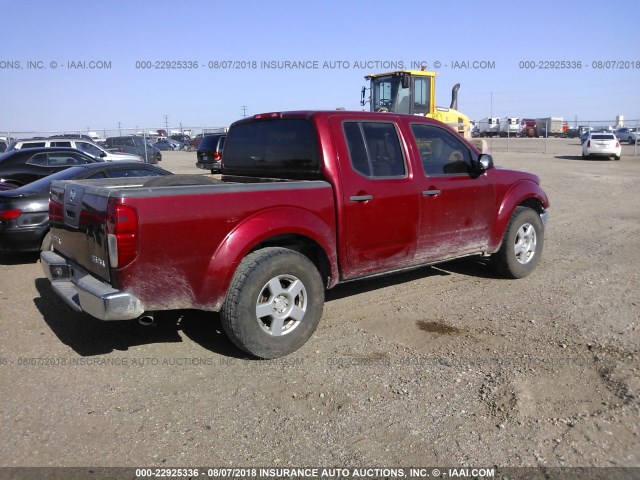 1N6AD07W07C465726 - 2007 NISSAN FRONTIER CREW CAB LE/SE/OFF ROAD RED photo 4