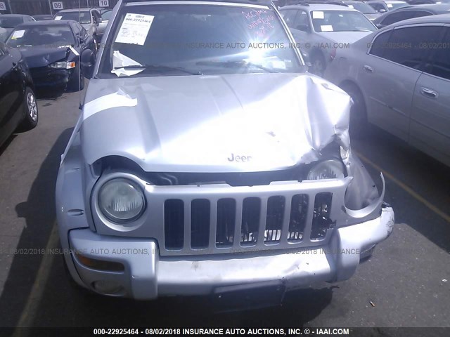 1J4GL38K14W174900 - 2004 JEEP LIBERTY RENEGADE SILVER photo 6