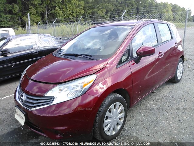 3N1CE2CP8FL369609 - 2015 NISSAN VERSA NOTE S/S PLUS/SV/SL/SR RED photo 2