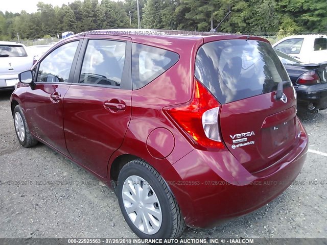 3N1CE2CP8FL369609 - 2015 NISSAN VERSA NOTE S/S PLUS/SV/SL/SR RED photo 3