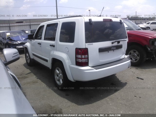 1C4PJLAK1CW174478 - 2012 JEEP LIBERTY SPORT WHITE photo 3