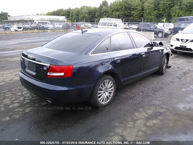 WAUDH74F56N176925 - 2006 AUDI A6 3.2 QUATTRO BLUE photo 4