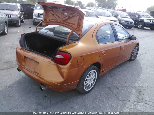 1B3AS66S65D241363 - 2005 DODGE NEON SRT-4 ORANGE photo 4