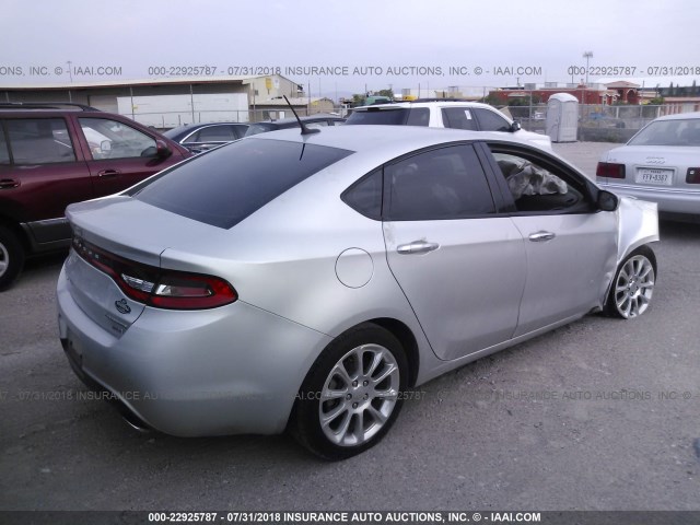 1C3CDFCH2DD133495 - 2013 DODGE DART LIMITED/R/T GRAY photo 4