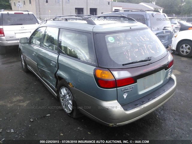 4S3BH686547645673 - 2004 SUBARU LEGACY OUTBACK LIMITED GREEN photo 3
