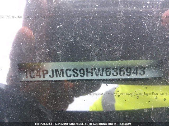 1C4PJMCS9HW636943 - 2017 JEEP CHEROKEE LATITUDE Gri fotoğraf 9