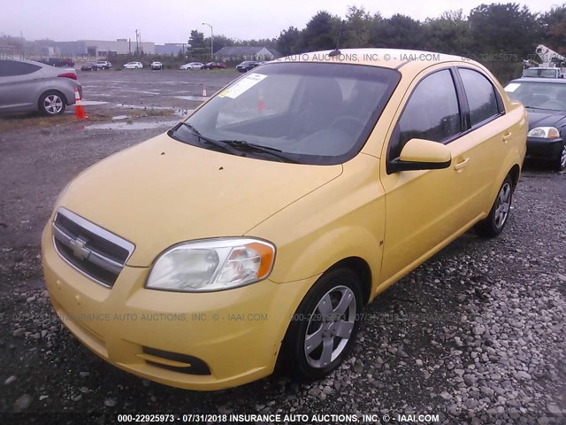 KL1TD56E99B397640 - 2009 CHEVROLET AVEO LS/LT YELLOW photo 2