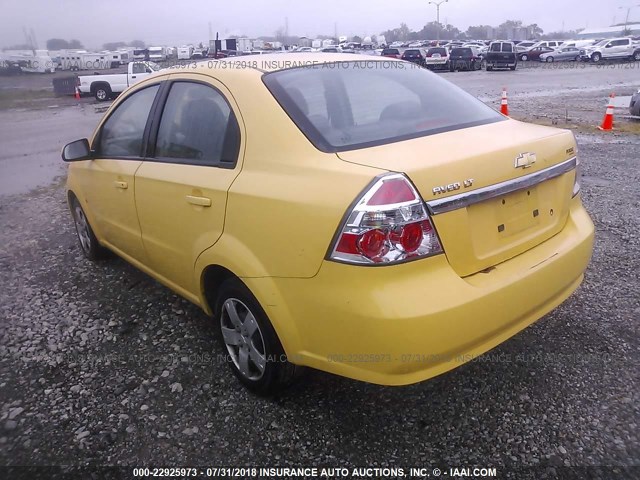 KL1TD56E99B397640 - 2009 CHEVROLET AVEO LS/LT YELLOW photo 3