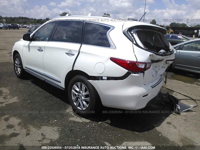 5N1AL0MM5DC346330 - 2013 INFINITI JX35 WHITE photo 3