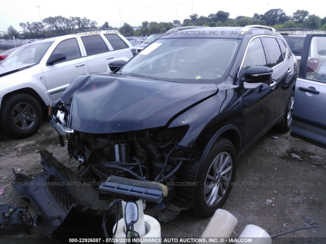 5N1AT2MT4FC764609 - 2015 NISSAN ROGUE S/SL/SV BLACK photo 2