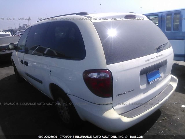 1D4GP24R05B426817 - 2005 DODGE GRAND CARAVAN SE WHITE photo 3