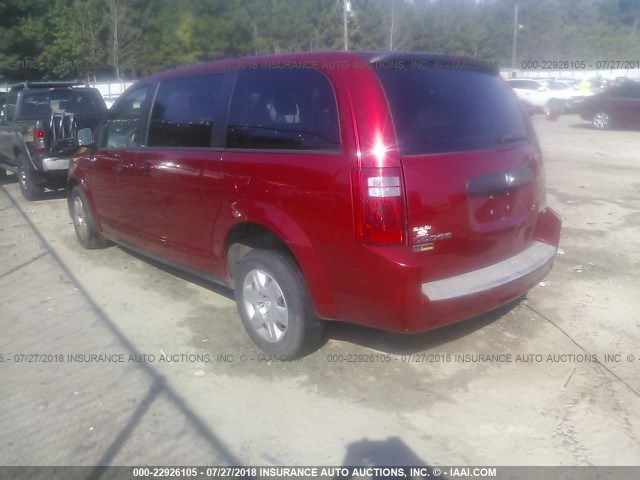 2D8HN44E99R668272 - 2009 DODGE GRAND CARAVAN SE RED photo 3