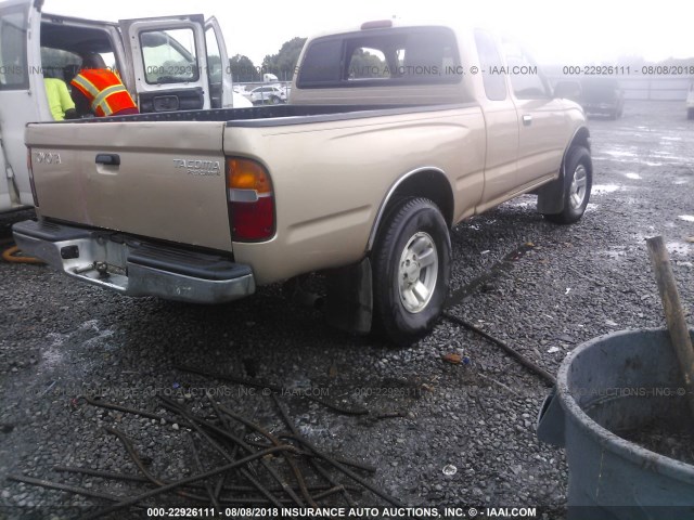 4TASM92N5XZ528547 - 1999 TOYOTA TACOMA XTRACAB PRERUNNER ოქროსფერი ფოტო 4