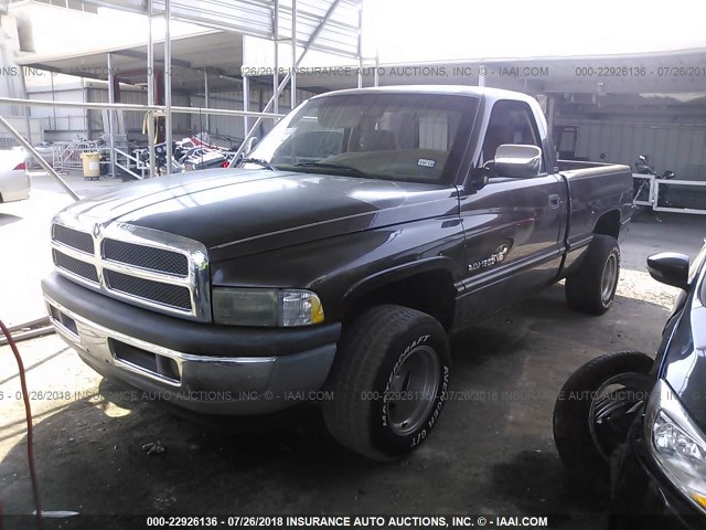 1B7HC16Z1VJ544434 - 1997 DODGE RAM 1500 BROWN photo 2