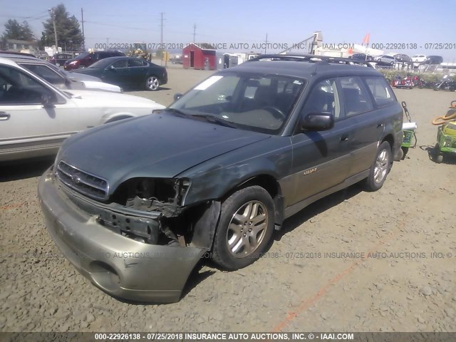 4S3BH6752Y7662557 - 2000 SUBARU LEGACY OUTBACK AWP 绿色 照片 2