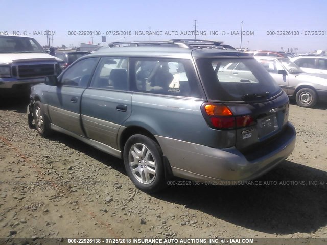 4S3BH6752Y7662557 - 2000 SUBARU LEGACY OUTBACK AWP 绿色 照片 3