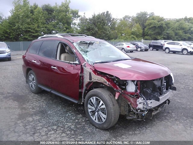 5N1DR2MN4HC681293 - 2017 NISSAN PATHFINDER S/SV/SL/PLATINUM RED photo 1