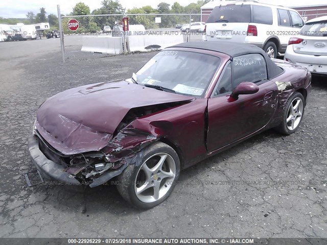 JM1NB353030304096 - 2003 MAZDA MX-5 MIATA LS MAROON photo 2