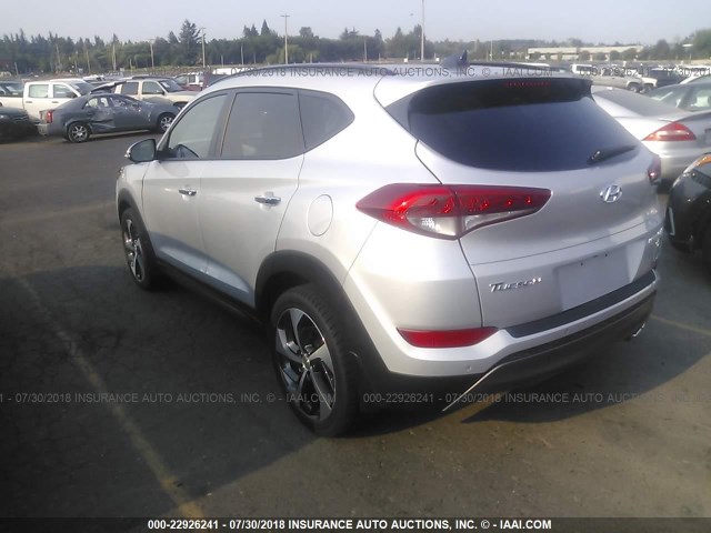 KM8J3CA24GU161639 - 2016 HYUNDAI TUCSON LIMITED/SPORT AND ECO/SE SILVER photo 3