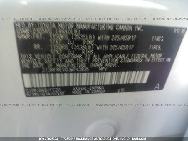 2T3RFREV0JW743835 - 2018 TOYOTA RAV4 ADVENTURE/XLE WHITE photo 9