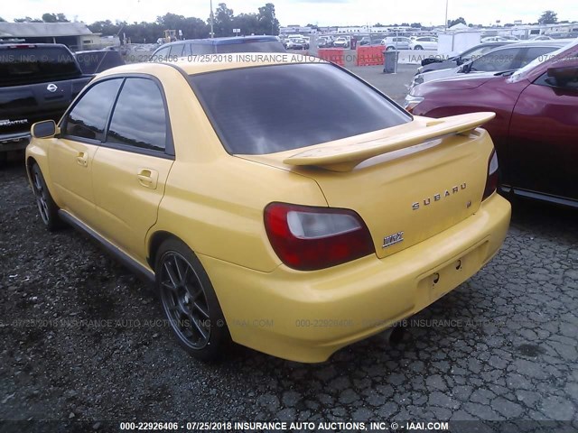 JF1GD29603G505415 - 2003 SUBARU IMPREZA WRX YELLOW photo 3