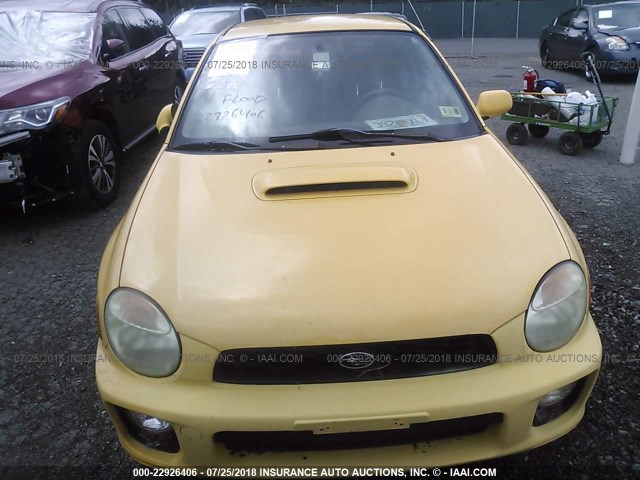 JF1GD29603G505415 - 2003 SUBARU IMPREZA WRX YELLOW photo 6